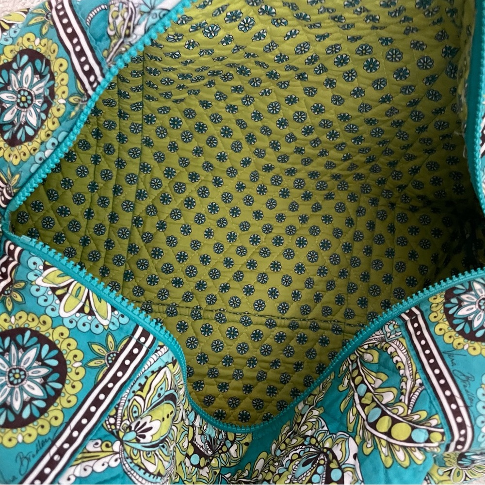 Vera Bradley Weekender Travel Duffle Bag Turquoise Parsley - Picture 5 of 7